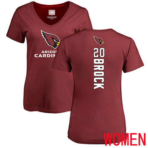 Arizona Cardinals Maroon Women Tramaine Brock Backer NFL Football #20 T Shirt